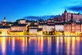 Evening scenery of the Old Town in Stockholm, Sweden Royalty Free Stock Photo