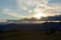 Sunset in Turcan Basin, Turiec Region, Slovakia Royalty Free Stock Photo