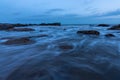 In the evening, the sea slapped the rocks Royalty Free Stock Photo