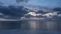 Evening seascape in shades of blue. Royalty Free Stock Photo