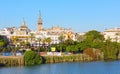 Evening Seville city view Spain. Royalty Free Stock Photo