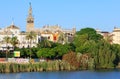 Evening Seville city view Spain. Royalty Free Stock Photo