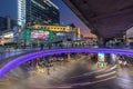 Evening shot of Bangkok's Siam Square taken with long exposure