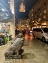 Rainy London evening outside a landmark store 2