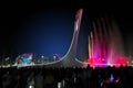 Evening show of singing fountains in the Olympic Park Sochi