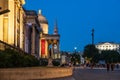 Evening side-view of the National Gallery at Trafalgar Square, L