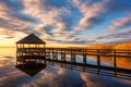 Evening skies over Currituck Sound Royalty Free Stock Photo