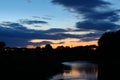 Evening sky above the river Royalty Free Stock Photo