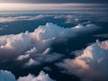 Evening of sky is adorned with a stunning of beautiful white and pink clouds against the serene backdrop of the blue sky.