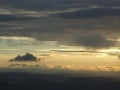 Evening sky from airplane window