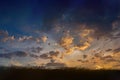 Evening sky,Amazing Colorful sky and Dramatic Sunset, Royalty Free Stock Photo