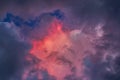 Evening sky with amazing colorful sunset red cloud on twilight. Sky clouds.Sky with clouds weather nature cloud blue Royalty Free Stock Photo