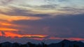 Evening Sky, Amazing Sunset Cloud Background, Fantastic Nature, Dramatic bright Sunrise, Dark Cloudy Twilight on Summer Sky. Royalty Free Stock Photo