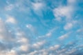 The evening sky in cirrus clouds at sunset Royalty Free Stock Photo