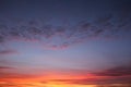 Evening sky with clouds. Late sunset. Two colours. Royalty Free Stock Photo