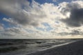 Clouds over the ocean as seen from the Gulf Coast of the Gulf of Mexico Royalty Free Stock Photo