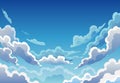 Evening sky clouds. Realistic background in soft pastel blue colors. Morning landscape with gradient colorful heaven Royalty Free Stock Photo