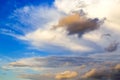 Evening Sky,Colorful Dark Blue and Amazing Dramatic Sunset sky on twilight with Storm Cloud,majestic fantastic sky Royalty Free Stock Photo