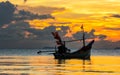 EVENING SKY AND FISHERMAN BOAT