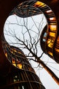 Evening sky at inner garden of round Axel Towers, Copenhagen Royalty Free Stock Photo