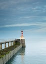 Evening Sky over Amble Pier. Northumberland. England. Royalty Free Stock Photo