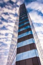 Evening sky over 250 West Pratt Street, in Baltimore, Maryland.