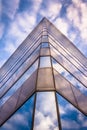 Evening sky reflecting in modern glass architecture at 250 West