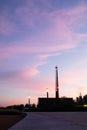 Evening sky at riverside running track Royalty Free Stock Photo