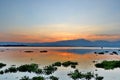 Evening sky And shadow in the lagoons Royalty Free Stock Photo