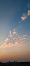 Evening Sky with Shining Clouds during Winter Sunset