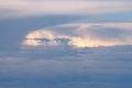 evening sky with stratus and cumulusclouds, view from aside Royalty Free Stock Photo