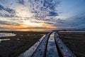 The evening sky at sunset over Mobile Bay on the Alabama gulf coast in December 2019 Royalty Free Stock Photo