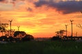 Evening sky at Thanon Utthayan (Aksa Road),Khet Thawi Watthana,Bangkok,Thailand