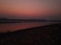 EVENING SKY VIEW AT TAPI RIVER SURAT, GUJARAT, INDIA