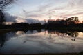 Evening Skylight Reflects On Lake Water