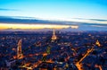 Evening skyline of Paris Ã¢â¬â France Royalty Free Stock Photo