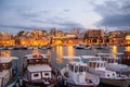 Evening in a small Greek port.