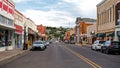 Evening in southwestern New Mexico: Bullard Street in downtown Silver City, New Mexico, looking south Royalty Free Stock Photo
