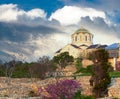 Evening St Vladimir`s Cathedral church Chersonesos, Sevastopol Royalty Free Stock Photo