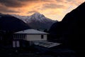 The evening in Stepantsminda (Kazbegi) Royalty Free Stock Photo