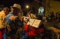 Evening street music band playing Royalty Free Stock Photo