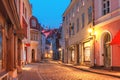 Evening street in the Old Town, Tallinn, Estonia Royalty Free Stock Photo