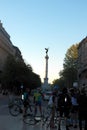 Evening streets and Spire in the city of Bordeaux.