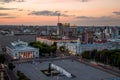 Evening summer cityscape from rooftop. Lenin Square, Voronezh do