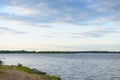 Evening summer landscape with river bank Royalty Free Stock Photo