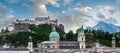 Evening summer Salzburg panorama Royalty Free Stock Photo