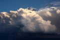 Cumulus clouds in the evening.