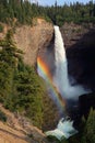 Wells Gray Provincial Park, Helmcken Falls with Beautiful Rainbow, Cariboo Mountains, British Columbia, Canada Royalty Free Stock Photo