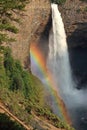 Rainbow and Evening Light at Helmcken Falls, Cariboo Mountains, Wells Gray Provincial Park, British Columbia Royalty Free Stock Photo