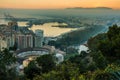 Evening sun on the horizon of Malaga Royalty Free Stock Photo